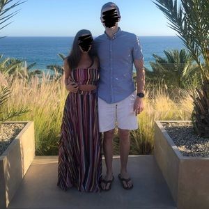 Skylar + Madison Rainbow Stripe Maxi Dress size S